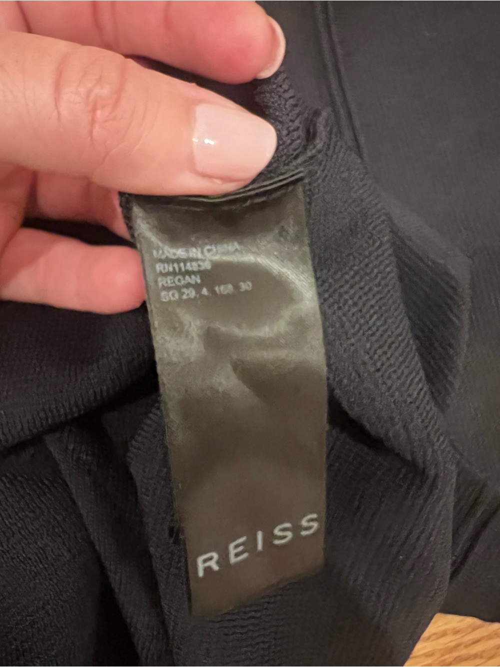Reiss XS Dark Navy Knit Regan Bodycon Long Sleeve Button Frontr Midi Dress, sexy - Picture 8 of 9